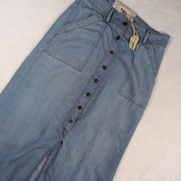 HOLDING HORSES Dresses & Skirts - Holding Horses Denim Maxi Skirt Women 4 Slit Boho Western Grunge Y2K Jean A-Line